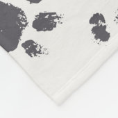 Paw足跡：犬のモノクロシームレス。 フリースブランケット (角)