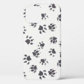 Paw足跡：犬のモノクロシームレス。 Case-Mate iPhoneケース (裏面)