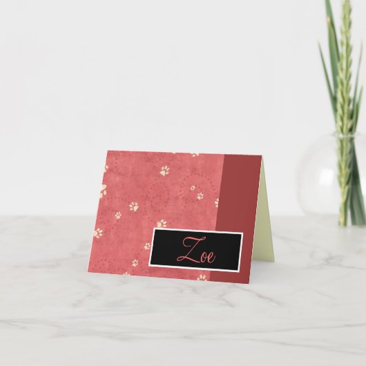 Paw：ノートカードを名前で印刷 カード (正面)