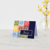 Paw：ノートカードを名前で印刷 カード (黄色い花)