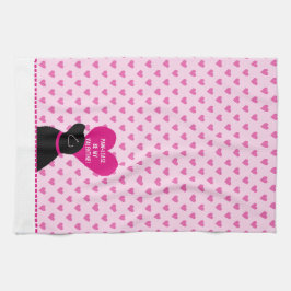 Paw – リース私のバレンタインブラックドッグキッチンタオル キッチンタオル