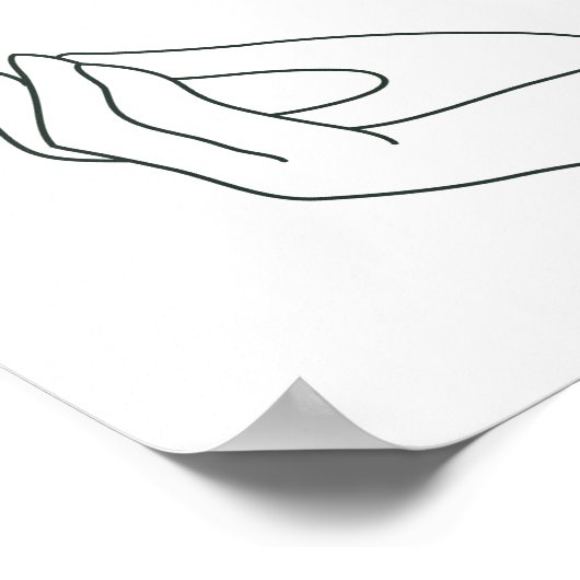 Paw and Hand Line Art Poster ポスター (角)