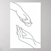 Paw and Hand Line Art Poster ポスター (正面)