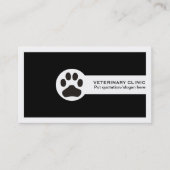 Paw and QR code black Vet/Veterinary Clinic  名刺 (正面)