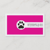 Paw and QR code hot pink Vet/Veterinary Clinic 名刺 (正面)