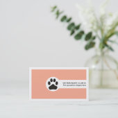 Paw and QR code peach Vet/Veterinary Clinic  名刺 (スタンド正面)