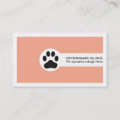 Paw and QR code peach Vet/Veterinary Clinic  名刺 (正面)