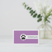 Paw and QR code purple Vet/Veterinary Clinic  名刺 (スタンド正面)