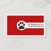 Paw and QR code red Vet/Veterinary Clinic  名刺 (正面)