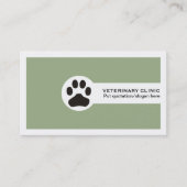 Paw and QR code sage green Vet/Veterinary Clinic  名刺 (正面)