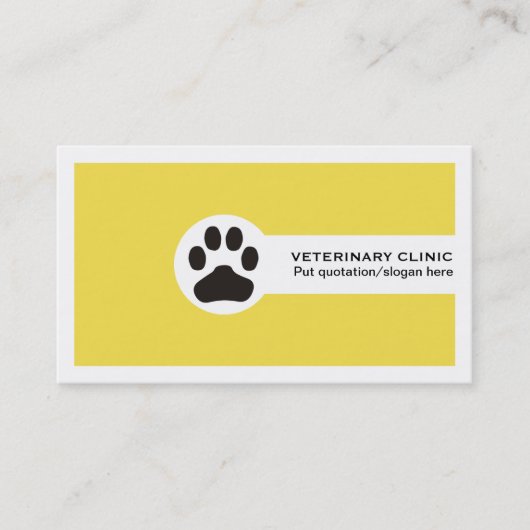 Paw and QR code yellow Vet/Veterinary Clinic  名刺 (正面)