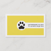 Paw and QR code yellow Vet/Veterinary Clinic  名刺 (正面)