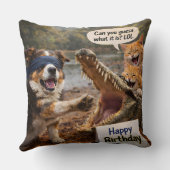 Paw and toothy surprises birthday pillow クッション (裏面)