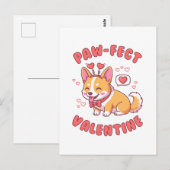 Paw-Fect Valentine - Corgi Dog Valentine Gift ポストカード (正面/裏面)