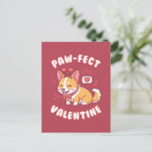 Paw-Fect Valentine - Corgi Dog Valentine Gift ポストカード (スタンド正面)