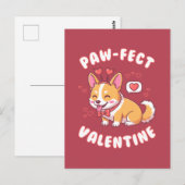 Paw-Fect Valentine - Corgi Dog Valentine Gift ポストカード (正面/裏面)