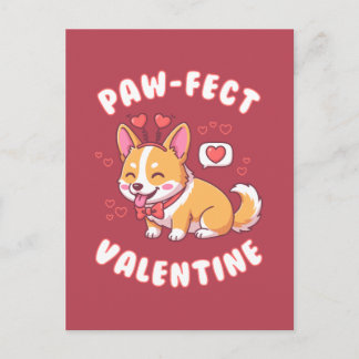 Paw-Fect Valentine - Corgi Dog Valentine Gift ポストカード