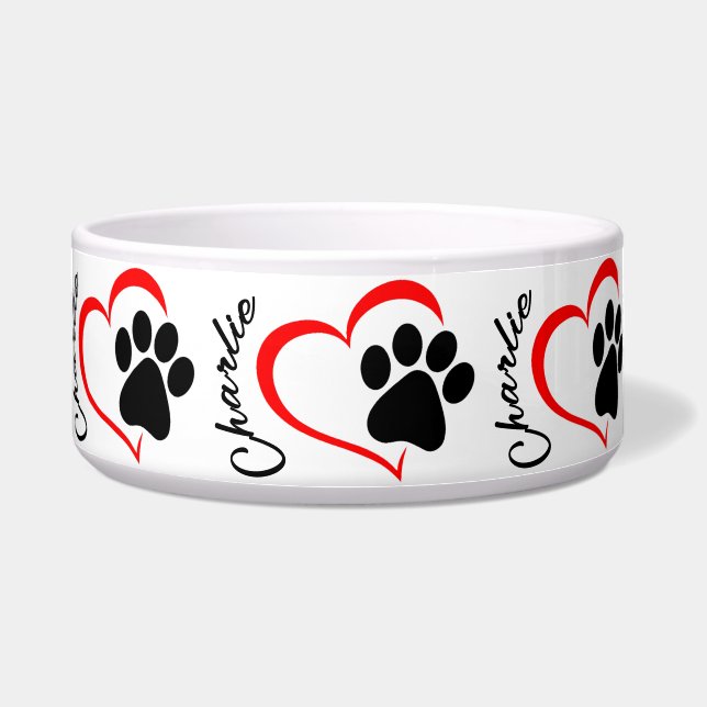 Paw Heart Dog Bowl ボウル (正面)