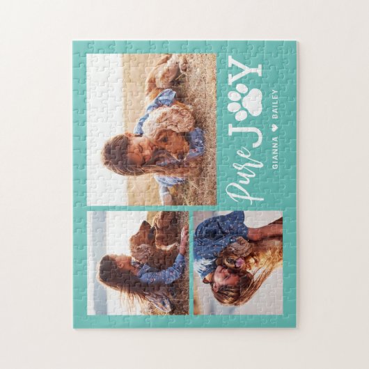 Paw Joy編集可能カラーパーソナライズされたパズル ジグソーパズル (縦)