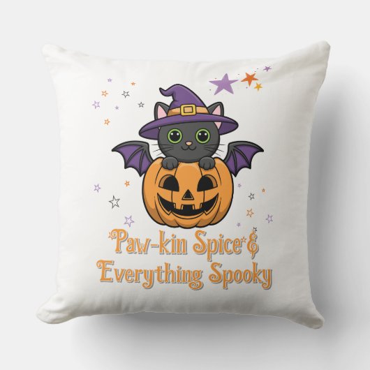 Paw-kin Spice & Everything Spooky | Halloween クッション (正面)