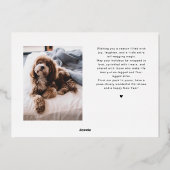 Paw-La-La-La-La-Laおもしろいペットのクリスマスフォト 箔シーズンカード (裏面)