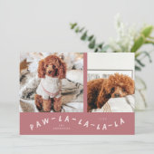Paw-La-La-La-La-La Pinkペット写真ホリデーカード シーズンカード (スタンド正面)