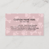 Paw Logo in heart Pet Groomer Sitting Service 名刺 (裏面)