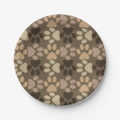 Paw Printデザイン ペーパープレート (正面)