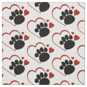 Paw Printハート ファブリック (見本)