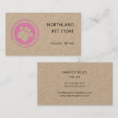 Paw Printロゴ素朴スタンプクラフト名刺 名刺 (正面/裏面)