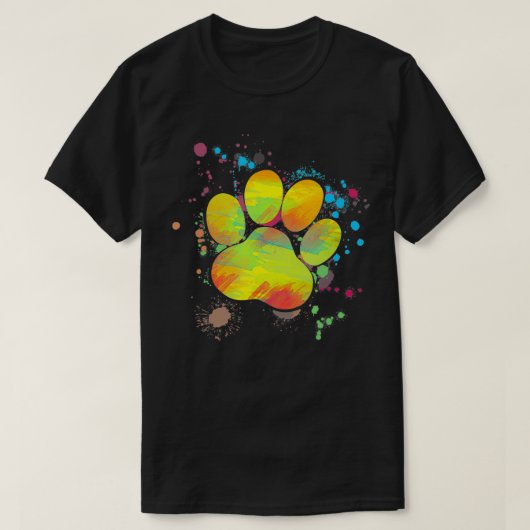 Paw Print 絵を描 Art Graphic Animal Dog Paw Tシャツ (デザイン正面)