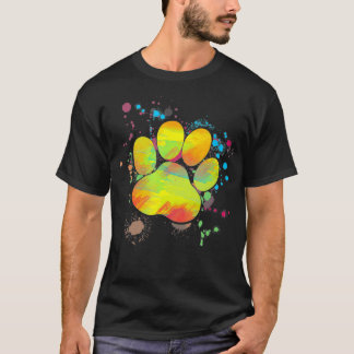 Paw Print 絵を描 Art Graphic Animal Dog Paw Tシャツ