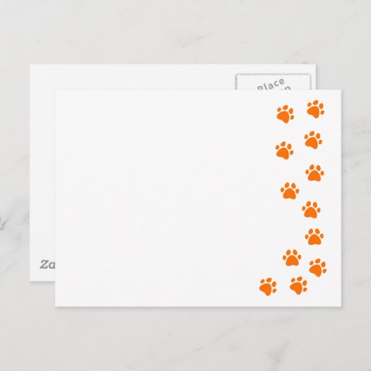 paw print – 自分の名前または犬種を追加する ポストカード (正面/裏面)