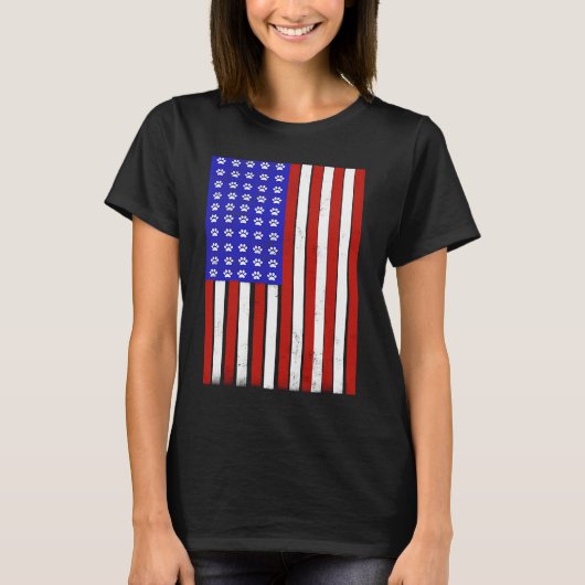 Paw Print American Flag Tシャツ (正面)