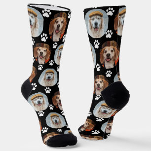 Paw Print Black Cute ソックス
