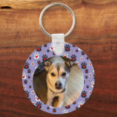 Paw print blue red heart name キーホルダー (裏面)