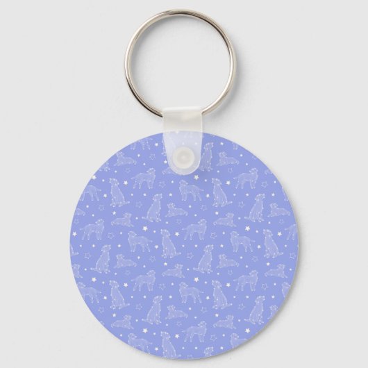 Paw Print Cookies Light Blue Pattern Monogram キーホルダー (裏面)