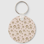 Paw Print Cookies Light Pink Pattern Monogram キーホルダー (裏面)