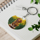 Paw Print Cookies Light Pink Pattern Monogram キーホルダー