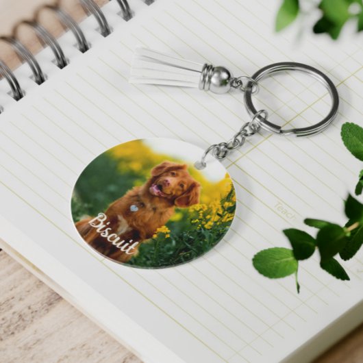 Paw Print Cookies Light Pink Pattern Monogram キーホルダー