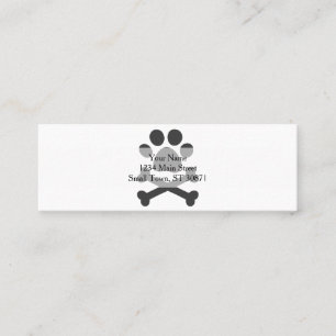 Paw print crossed bones -背景色を選択します。 スキニー名刺
