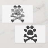 Paw print crossed bones – 背景色を選択 名刺 (正面/裏面)