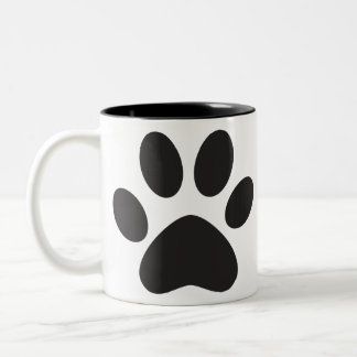 Paw Print Dog Cat Animal Pet Foot Puppy ツートーンマグカップ