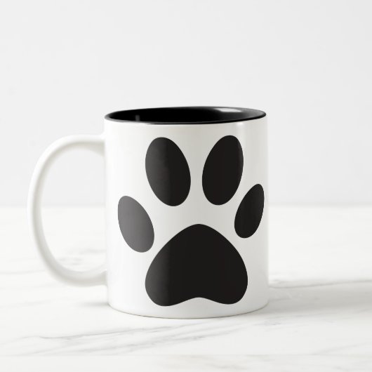 Paw Print Dog Cat Animal Pet Foot Puppy ツートーンマグカップ (左)
