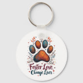Paw Print Dog Mom Rescue Advocate キーホルダー (正面)