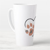 Paw print heart - Cute pet lover design カフェラテマグ (左アングル)