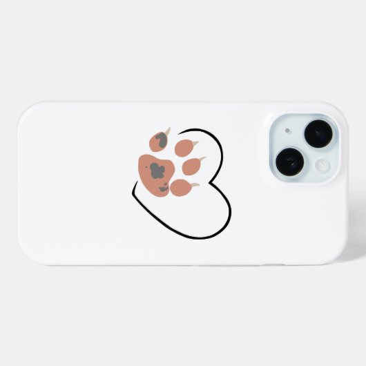 Paw print heart - Cute pet lover design  Case-Mate iPhoneケース (裏面 (横))