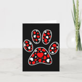 Paw Print Heart Pattern Valentines Day Cute Dog Pu カード (正面)