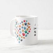 Paw Print Heart Pet Lover Design コーヒーマグカップ (正面左)