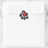 Paw print hearth – 背景色を選択 ラウンドシール (バッグ)